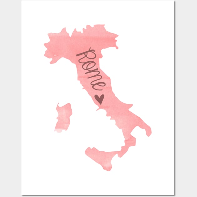 Pink Painted Rome Italy Sticker Wall Art by aterkaderk